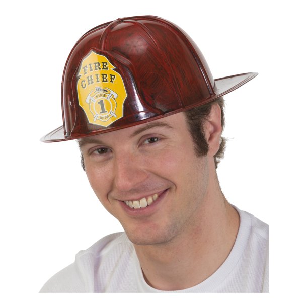 Casco de bombero adulto rojo