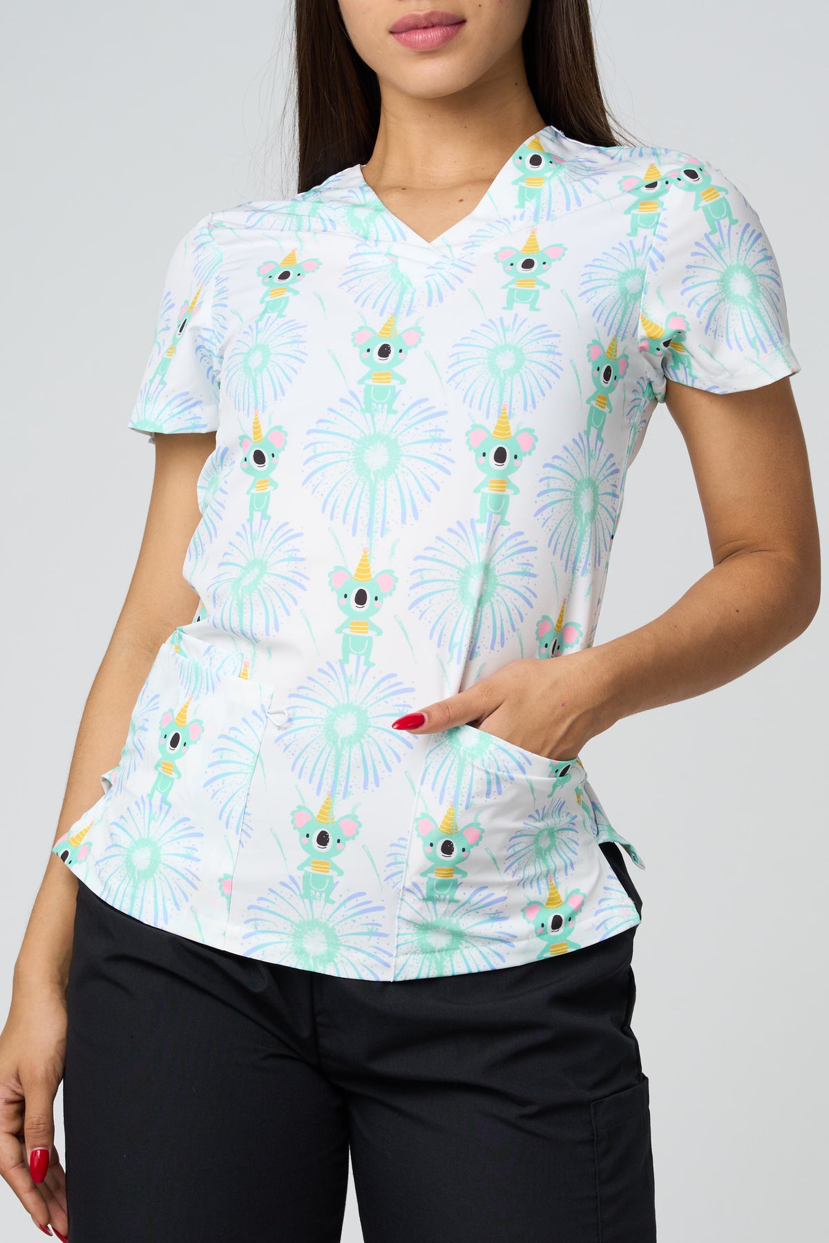 CAMISAS CON ESTAMPADO DE FIESTA DE KOALA BLANCO