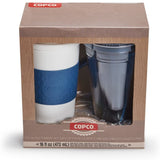 Vaso térmico doble pared caliente y frío, azul, 16 oz