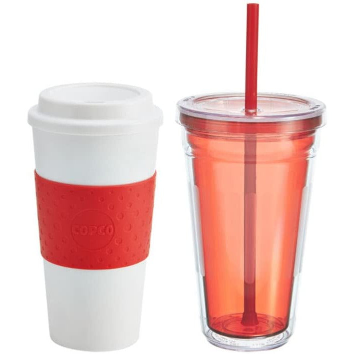 Vaso térmico doble capa caliente-frío de 473 ml, rojo
