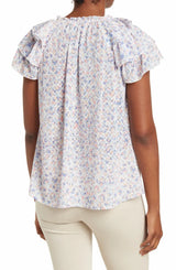 Blusa Blanca con Estampado de Orquídeas - Nanette Lepore