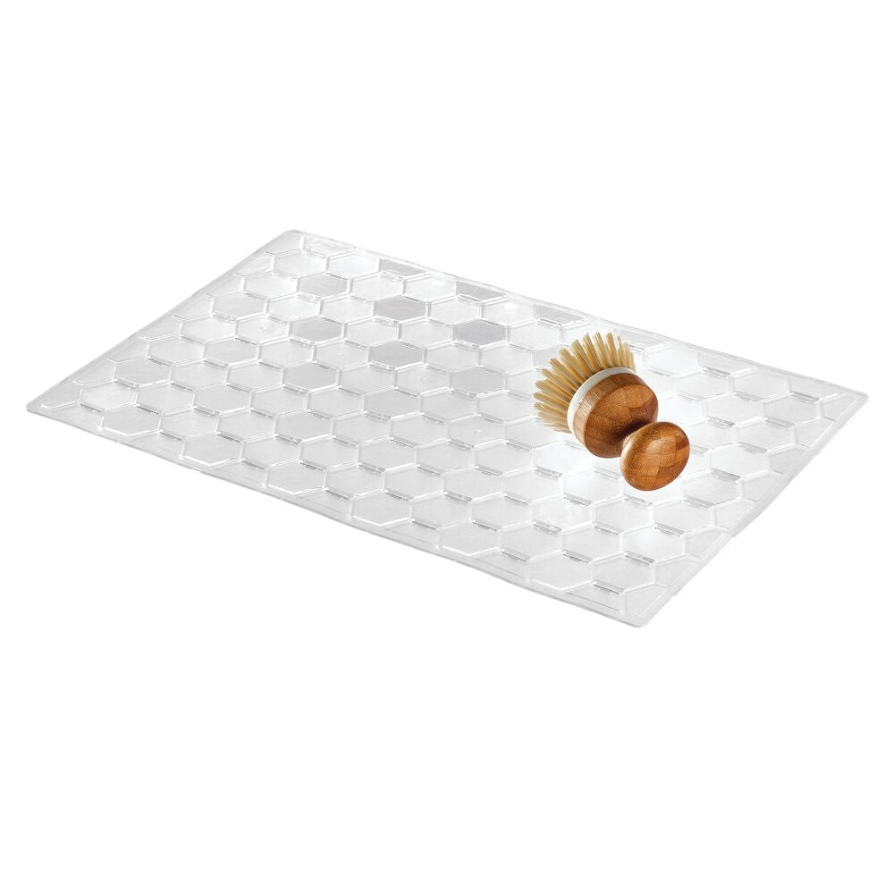 Alfombrilla grande transparente para fregadero Hexagonal