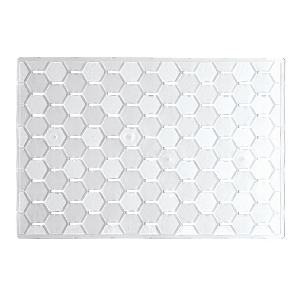 Alfombrilla grande transparente para fregadero Hexagonal