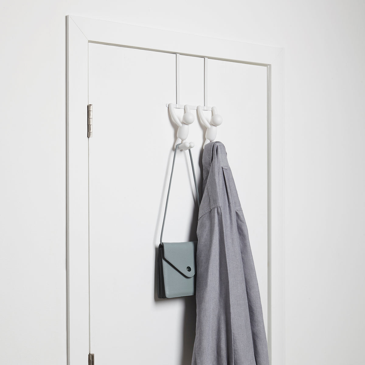 Colgador doble sobre la puerta Buddy, blanco