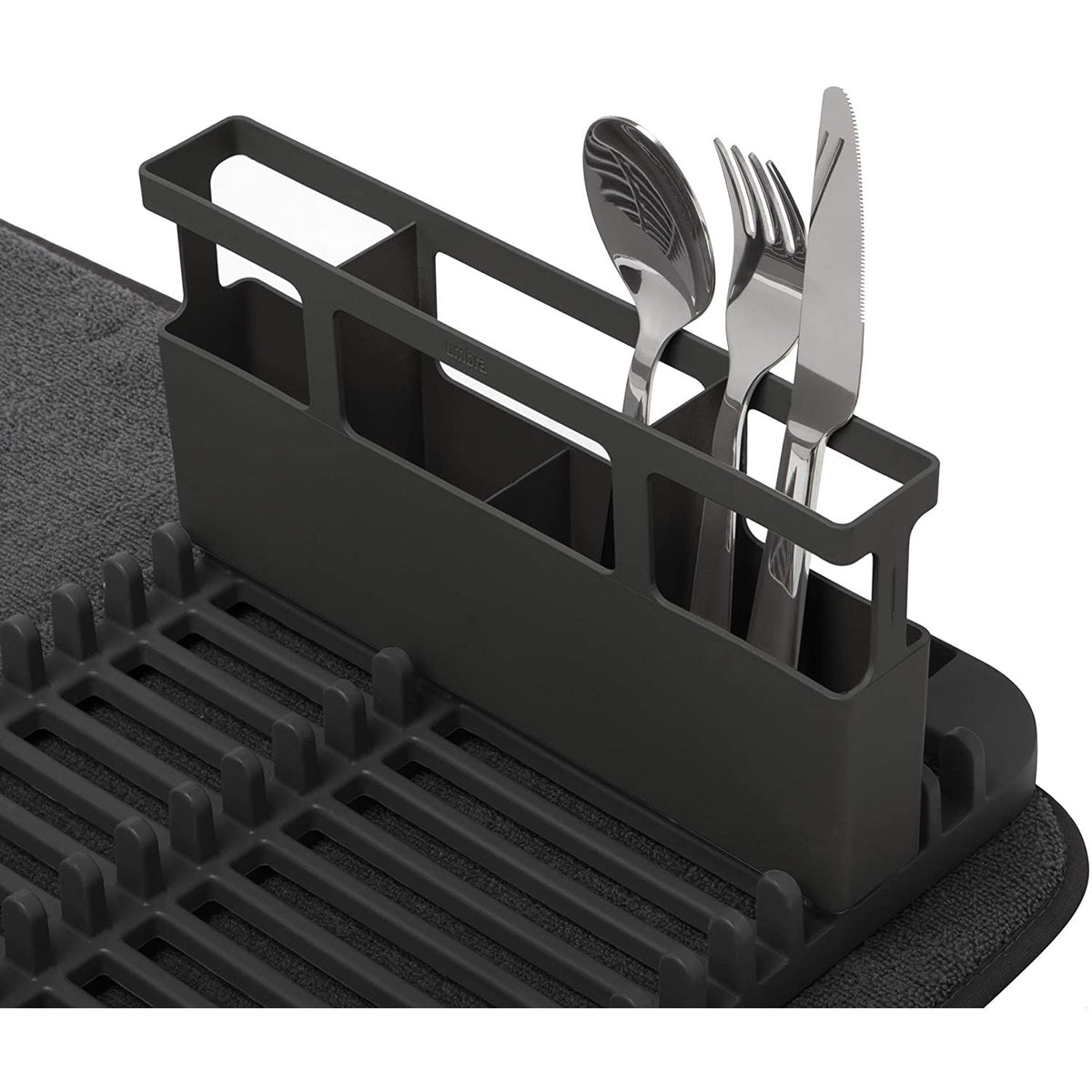 ESCURRIDOR DE PLATOS UDRY CON SOPORTE PARA COPAS NEGRO
