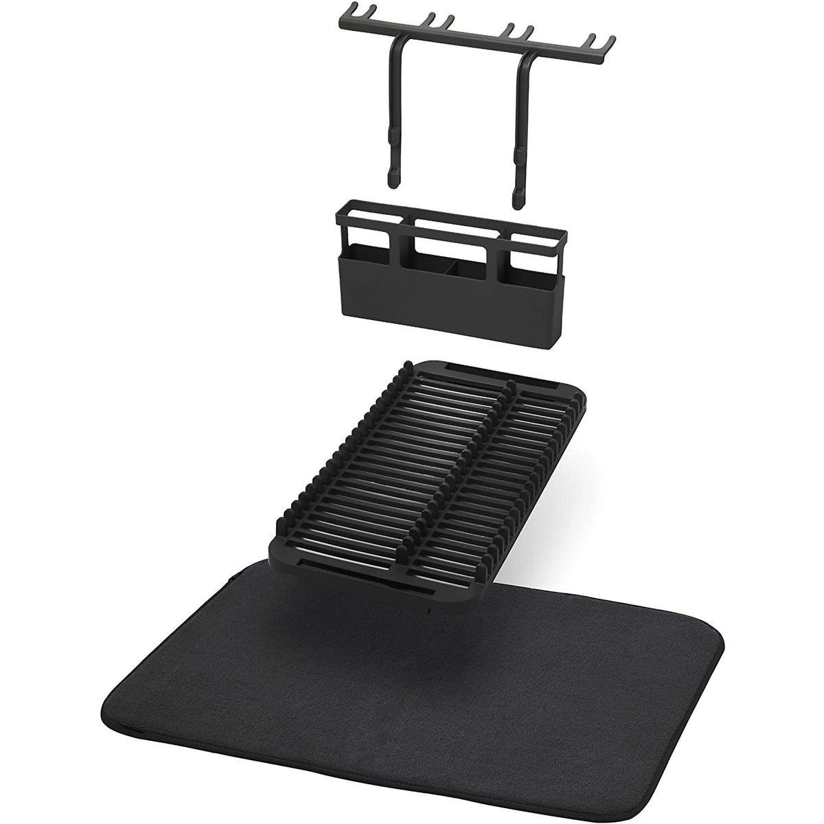 ESCURRIDOR DE PLATOS UDRY CON SOPORTE PARA COPAS NEGRO