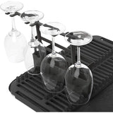 ESCURRIDOR DE PLATOS UDRY CON SOPORTE PARA COPAS NEGRO