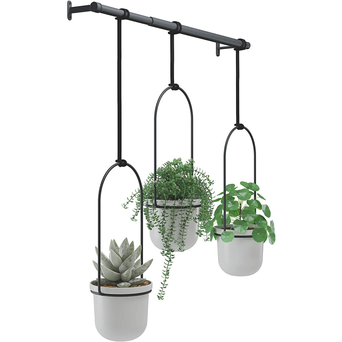 TRIFLORA HANGING PLANTER GREY/BLACK