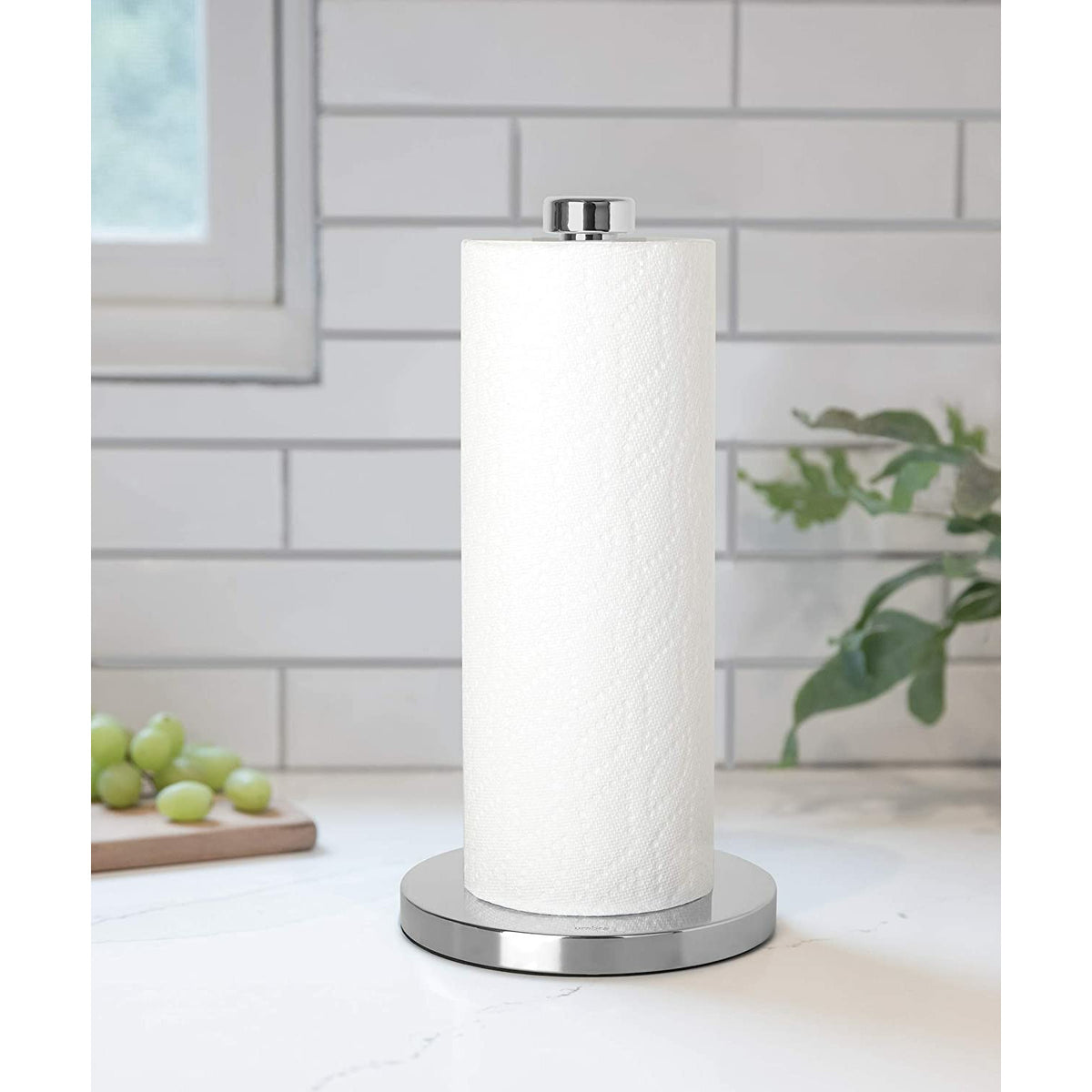 AGARRADOR DE PAPEL DE COCINA CROMADO / GRIS CARBÓN
