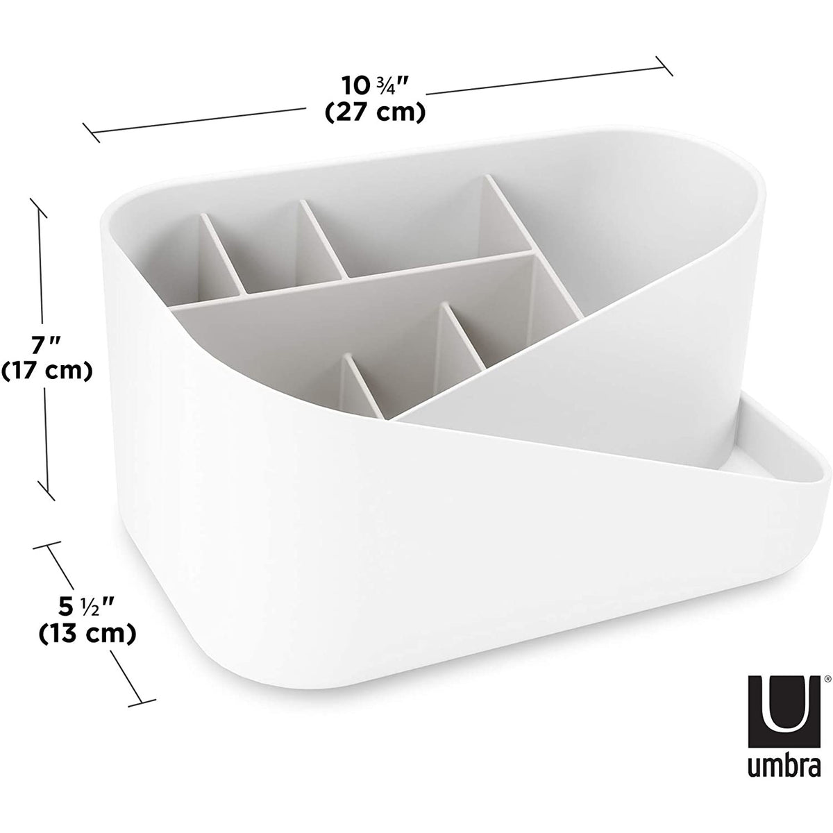 ORGANIZADOR DE COSMÉTICOS GLAM BLANCO Y GRIS