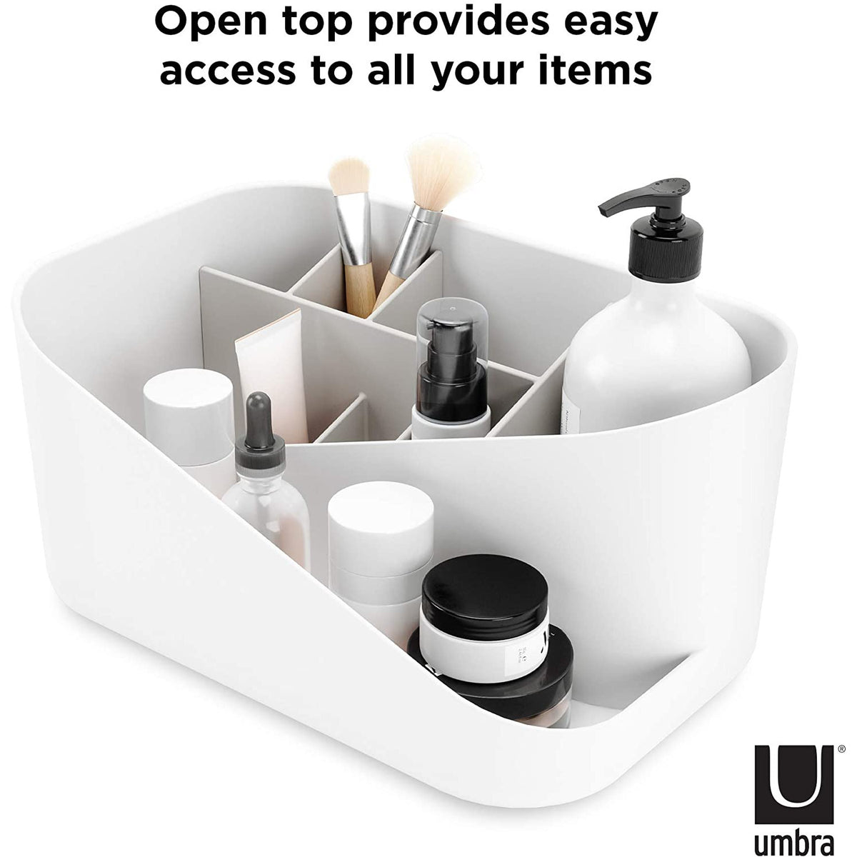 ORGANIZADOR DE COSMÉTICOS GLAM BLANCO Y GRIS