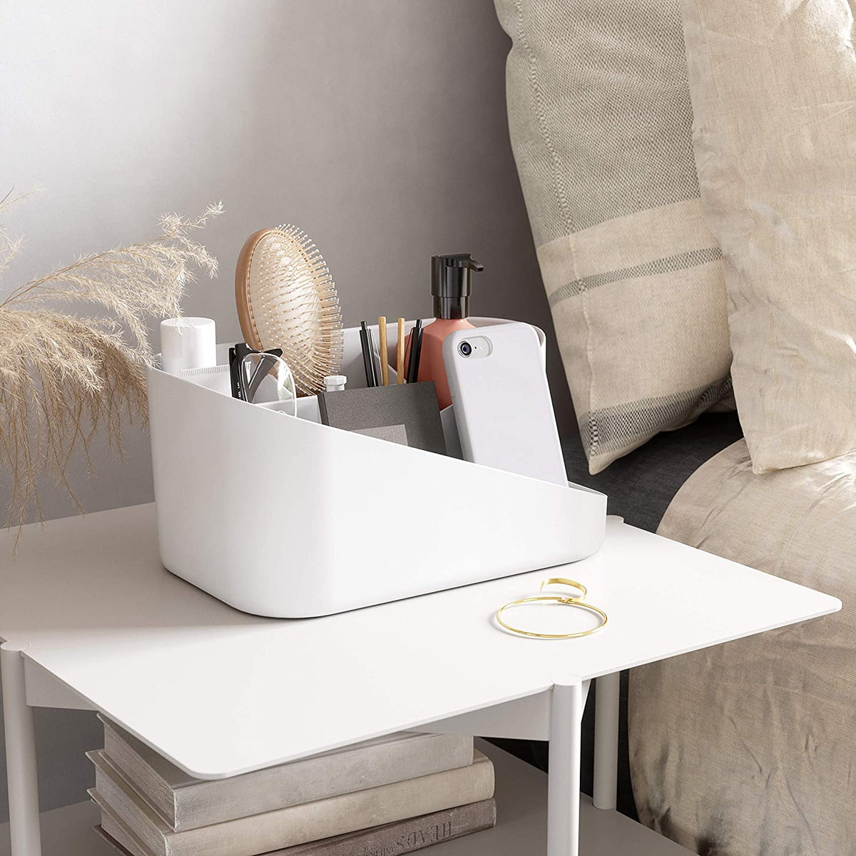 ORGANIZADOR DE COSMÉTICOS GLAM BLANCO Y GRIS