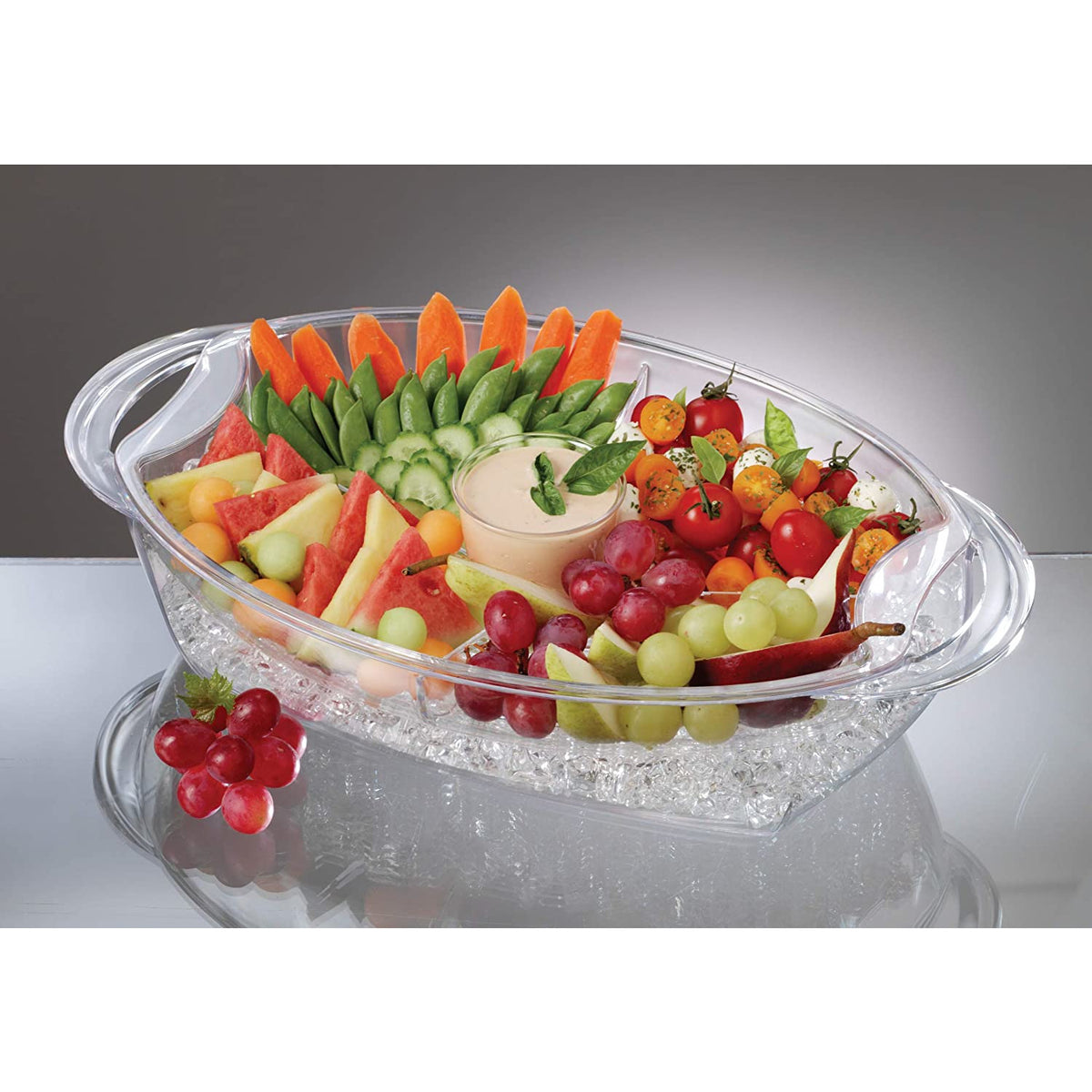 Bandeja buffet sobre hielo 49.5 cm x 29.8 cm Transparente