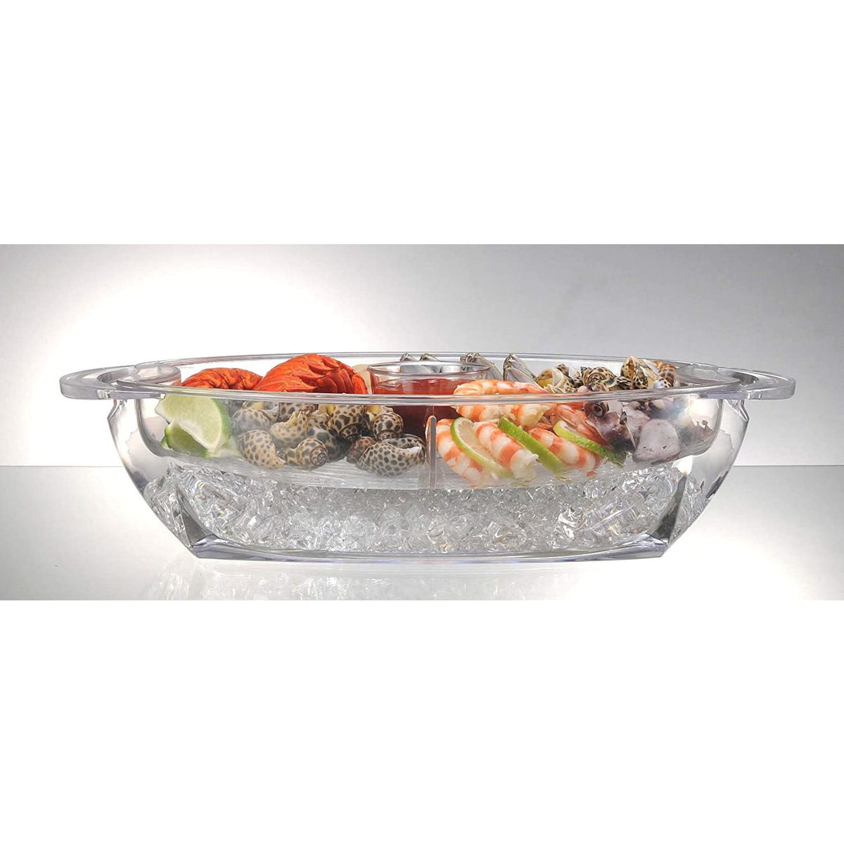 Bandeja buffet sobre hielo 49.5 cm x 29.8 cm Transparente