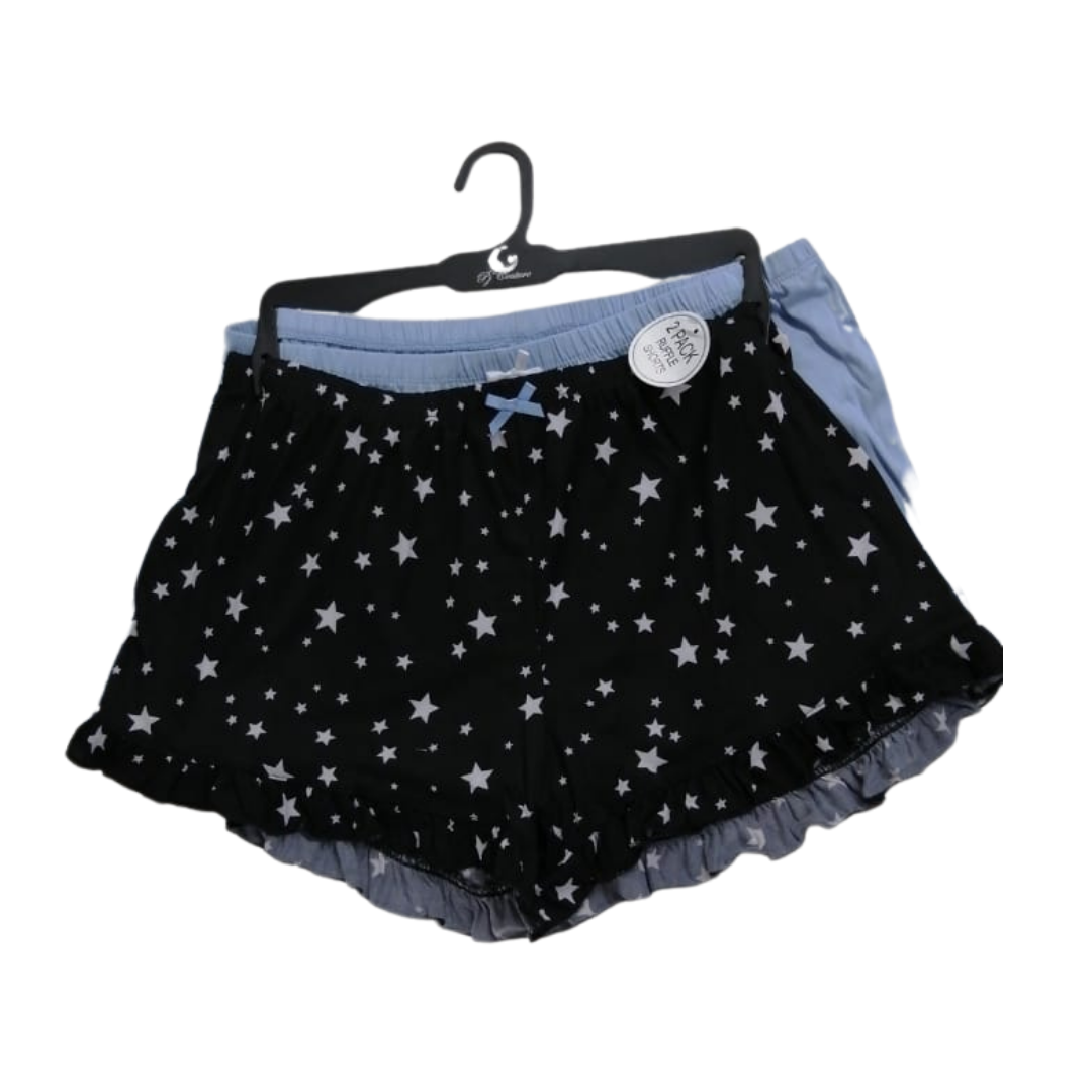 Pantalones cortos de pijama con volantes azules (2 unidades)