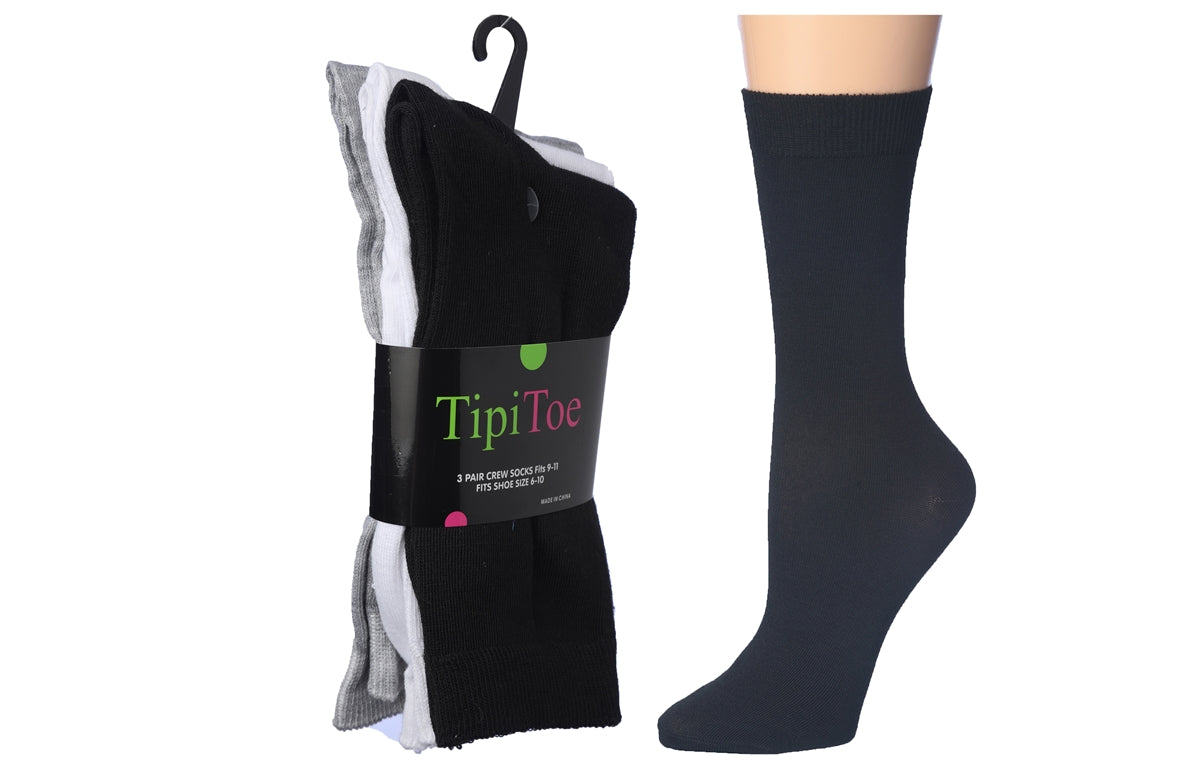 Calcetines de tripulación para mujer, 3 pares por paquete