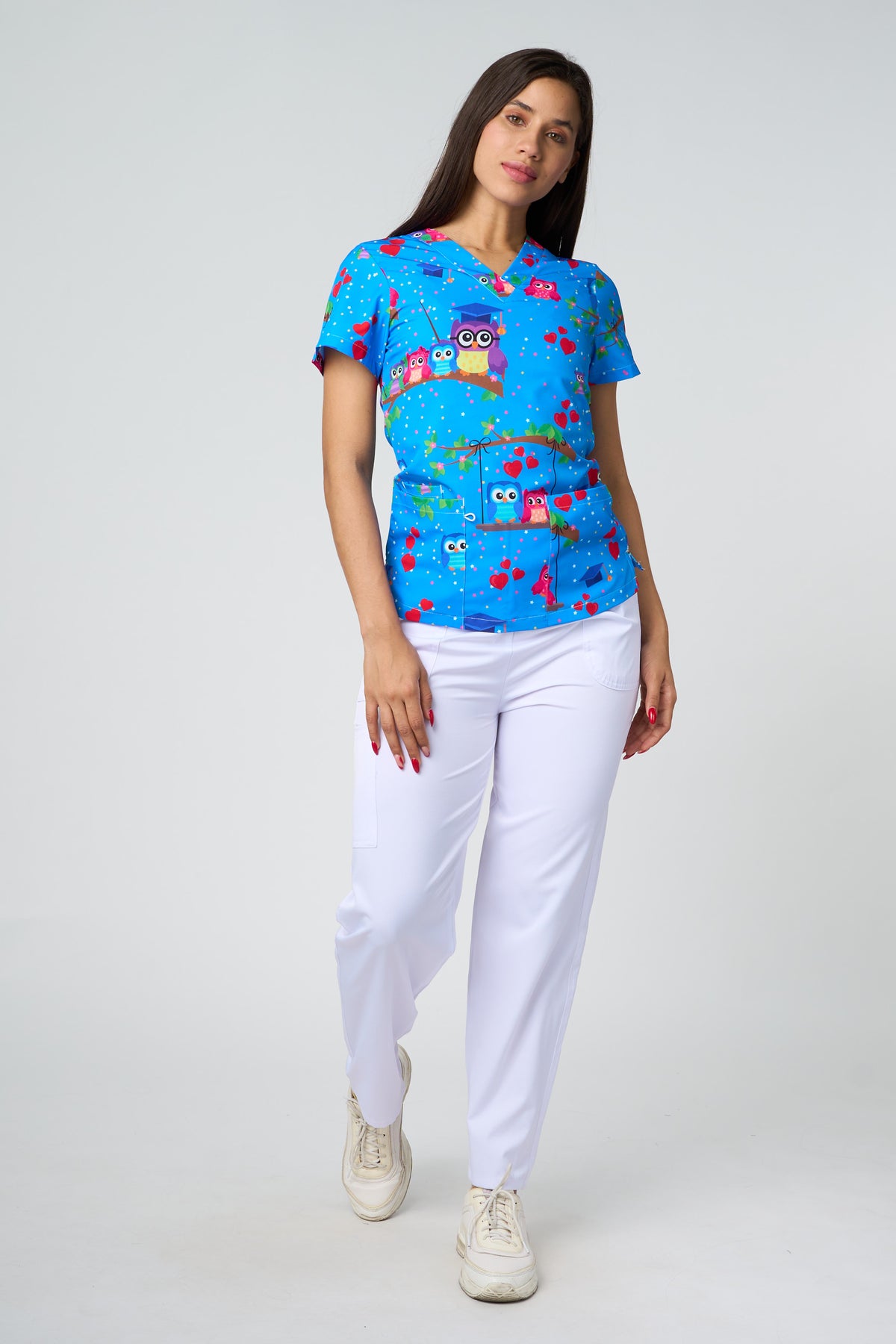 CAMISAS ESTAMPADAS CON BÚHO DE FONDO AZUL
