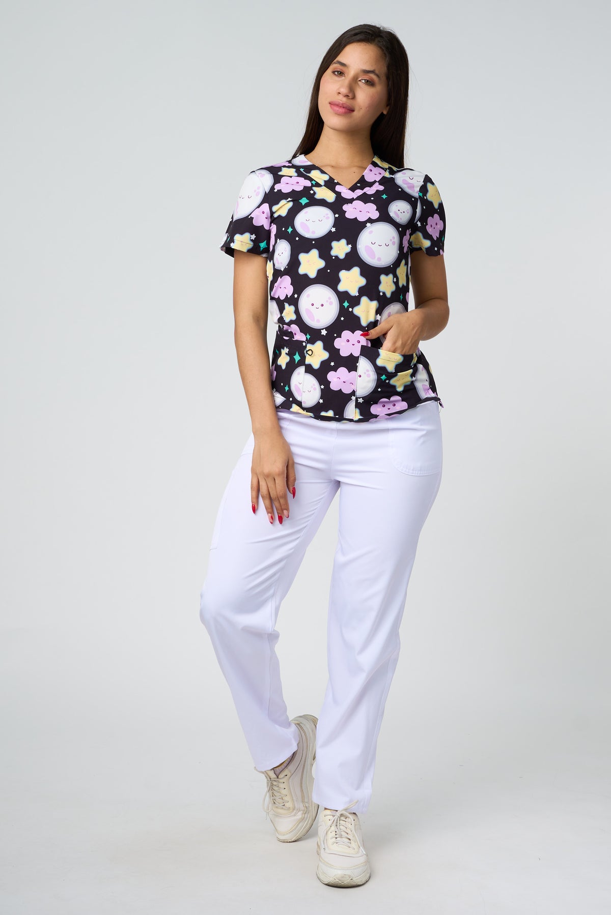 CAMISAS ESTAMPADAS DE LUNA NEGRA Y ESTRELLAS