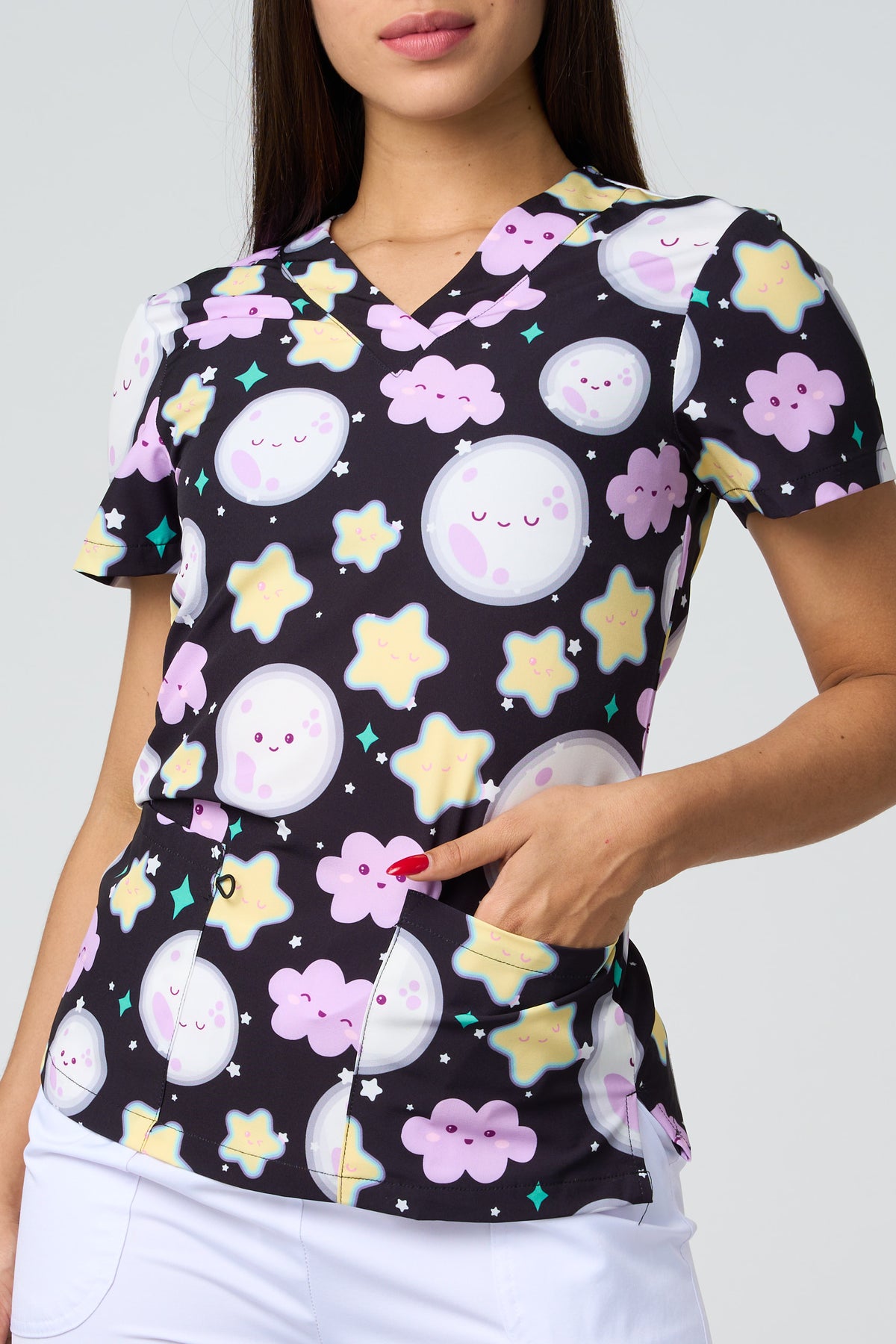 CAMISAS ESTAMPADAS DE LUNA NEGRA Y ESTRELLAS