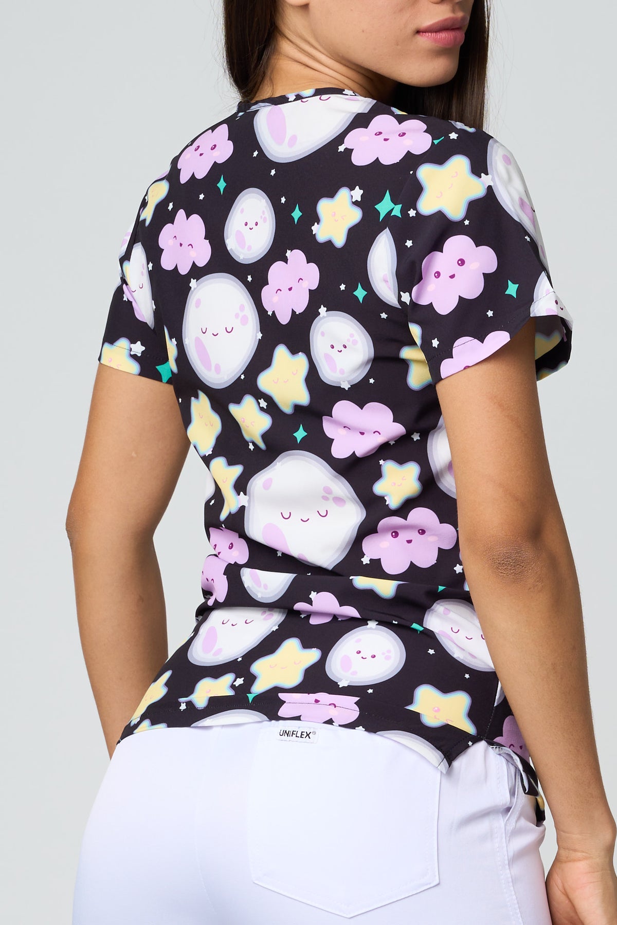 CAMISAS ESTAMPADAS DE LUNA NEGRA Y ESTRELLAS