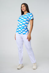 CAMISAS ESTAMPADAS NUBE AZUL