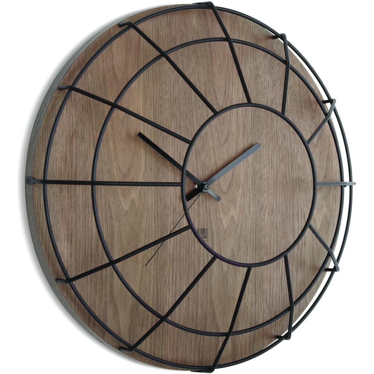 Reloj de Pared Cage Nogal/Negro 16.25"