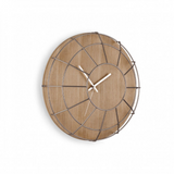 Cage Wall Clock Wood/Nickel 16.25"