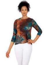 BLUSA VERDE AZULADO MULTICOLOR - RUBY RD