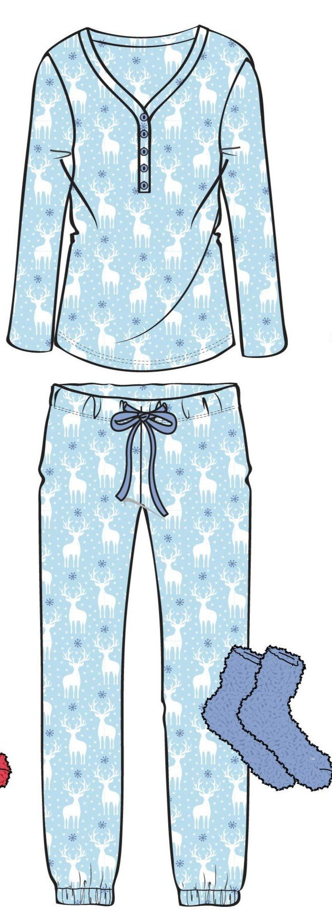 Conjunto Hensley Jogger de ciervos azules hielo