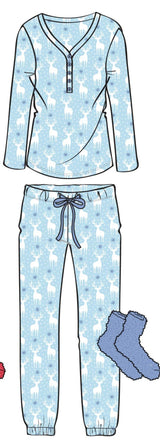 Conjunto Hensley Jogger de ciervos azules hielo