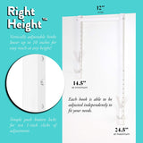 Gancho blanco ajustable para puerta (OTD) 12" x 4" x 14.5"-24.5" (altura)