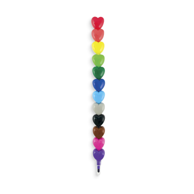 Corazones apilables crayones