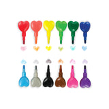 Corazones apilables crayones