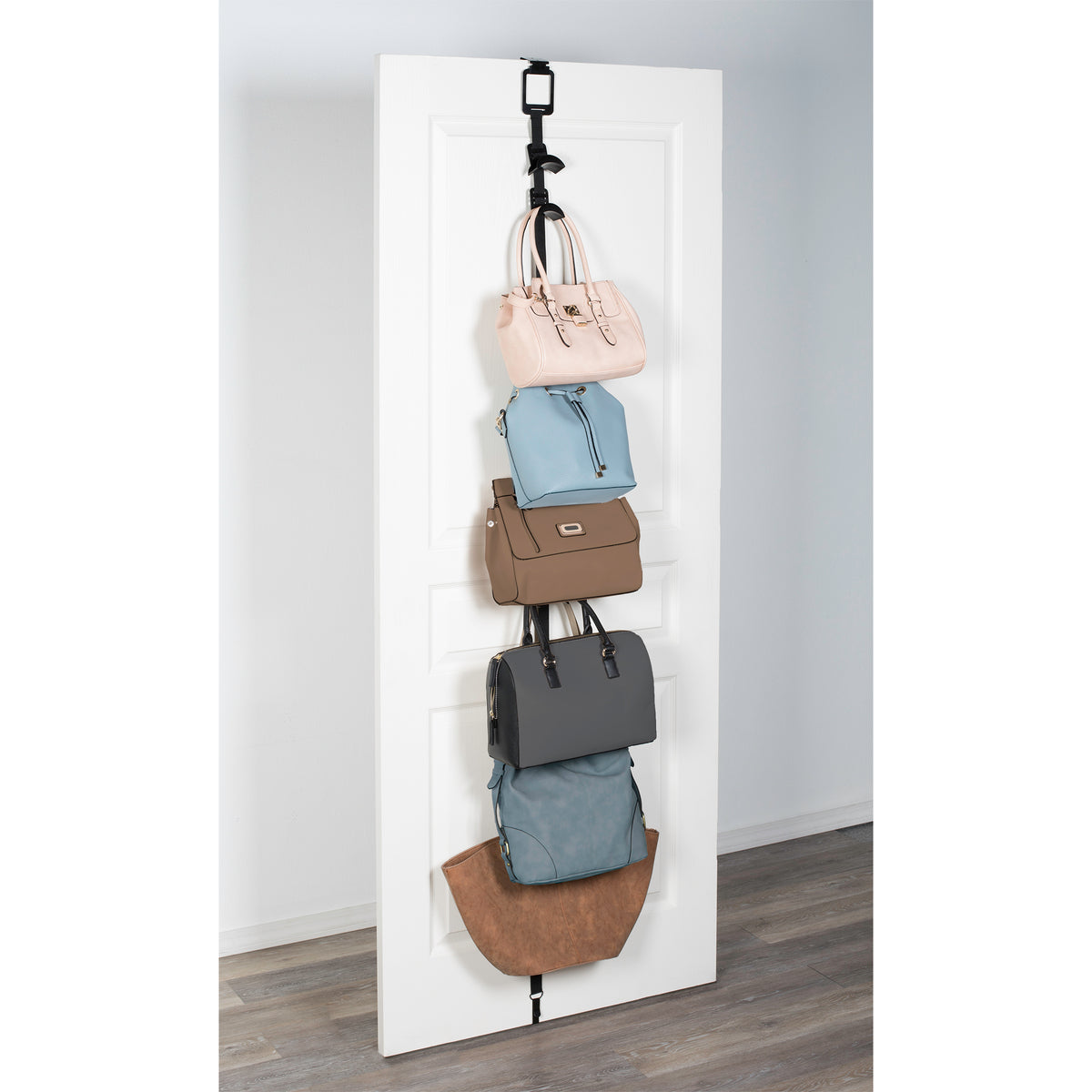 Colgador de cartera negro de 8 ganchos