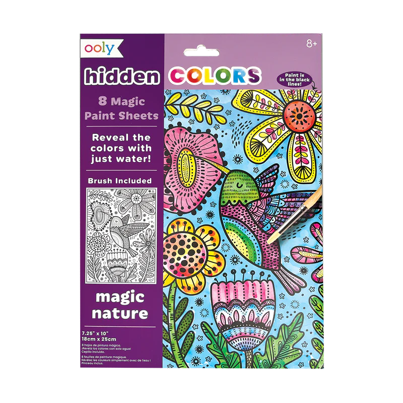 Hojas de pintura mágica de colores ocultos - magia de la naturaleza