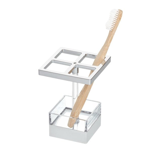 Soporte de cepillo de dientes Clarity Transparente/Cromo