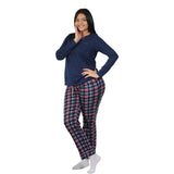Camisa de pijama de manga larga azul oscuro