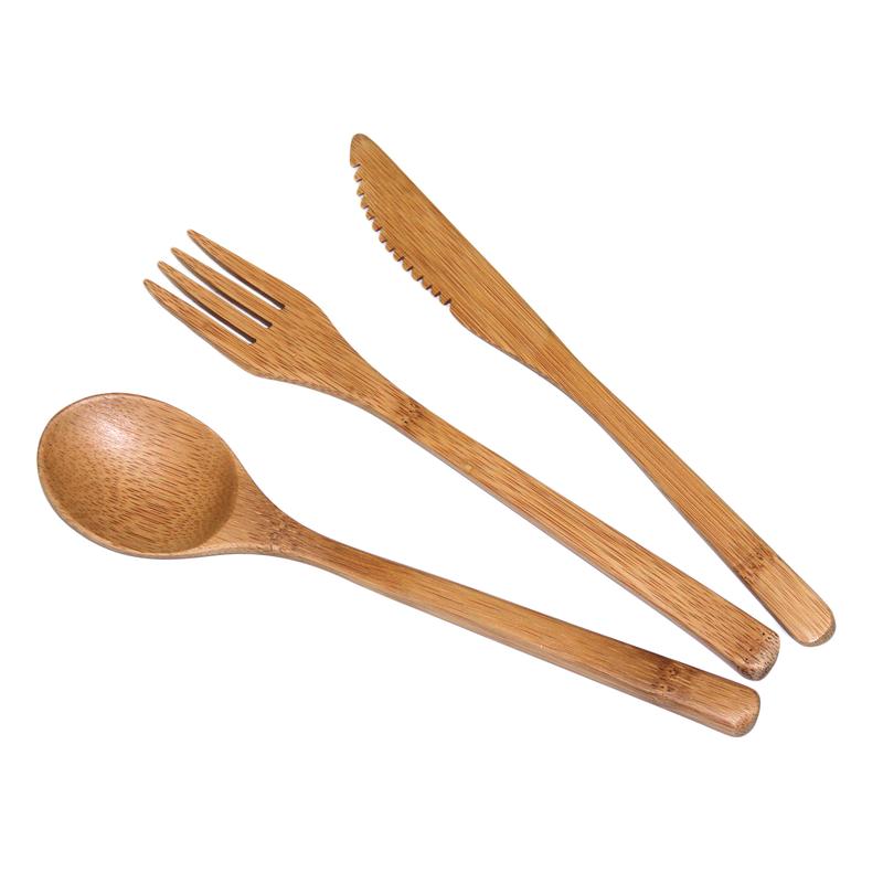 Juego de cubiertos de bambú de 3 piezas