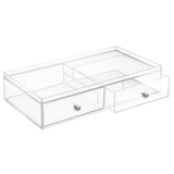 2 Drawers  Wide  Clear