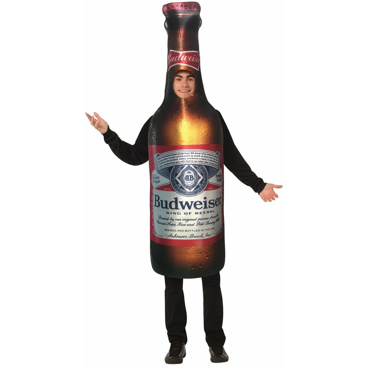 Disfraz de adulto de botella de Budweiser