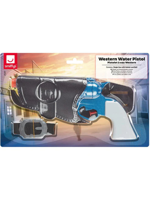 Pistola de agua del Oeste, de un solo cañón, azul