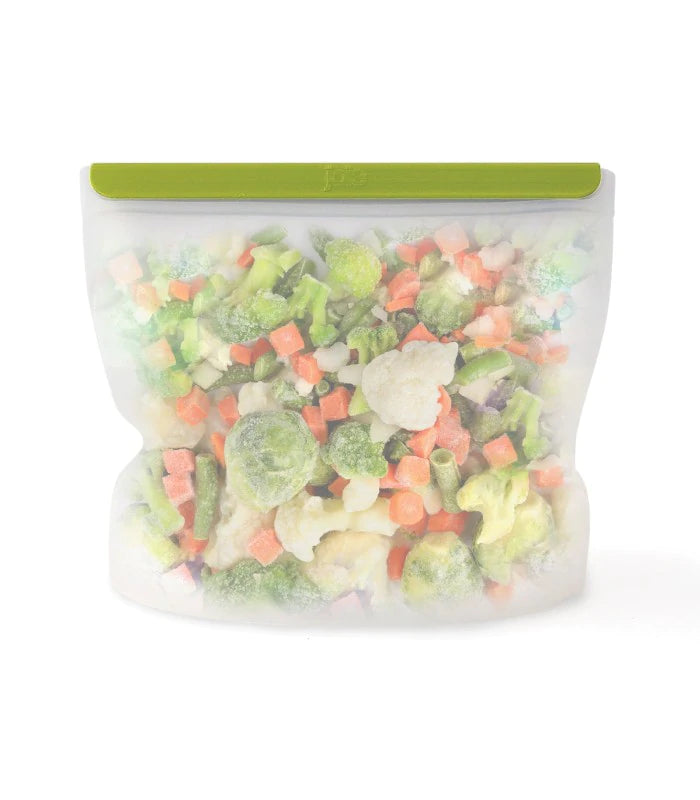 Bolsa de silicona reutilizable Clip & Seal para almacenamiento de alimentos