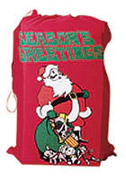 PRINTED FLANNEL SANTA BAG