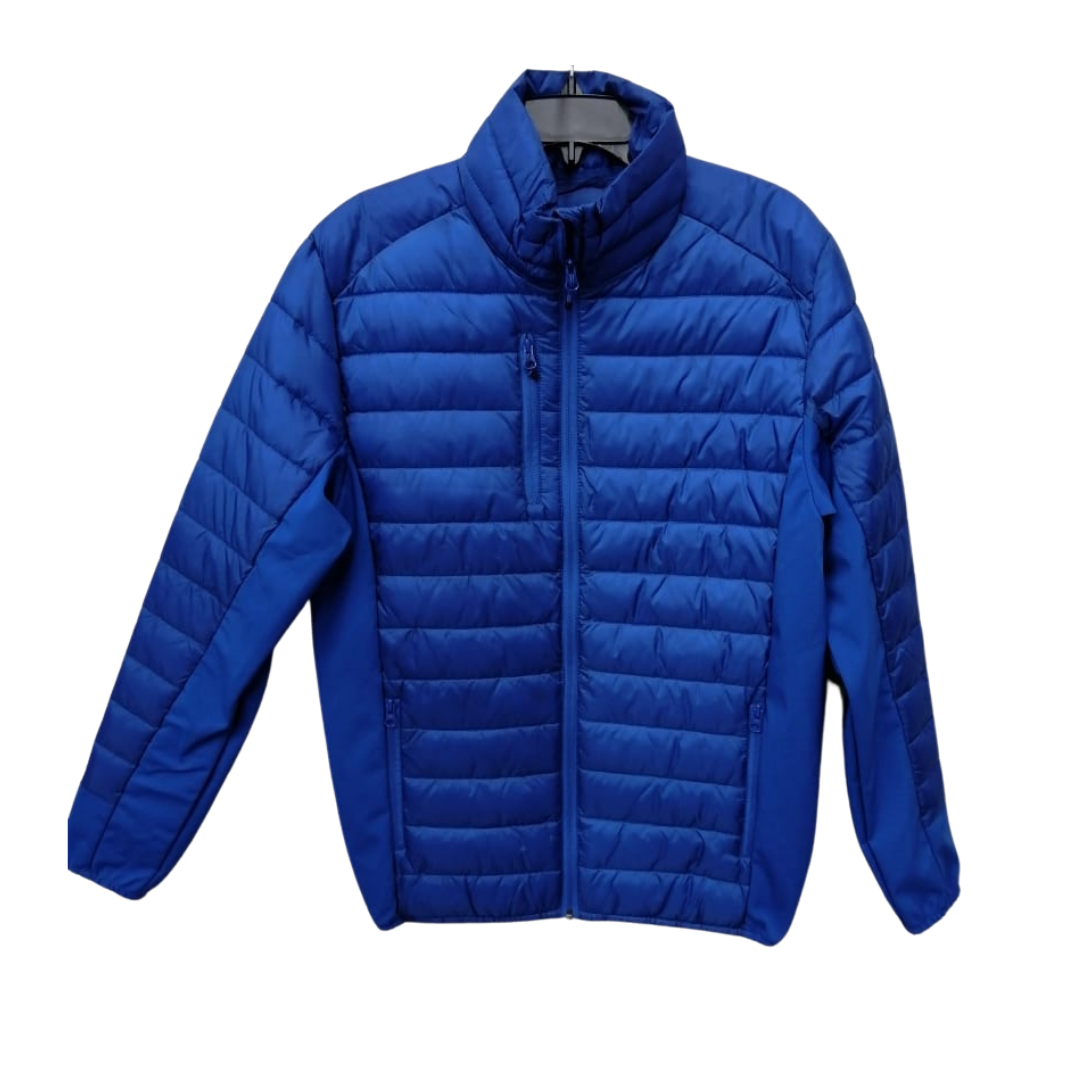 Chaqueta de plumas plegable azul