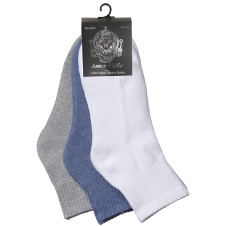 3 pairs of athletic socks