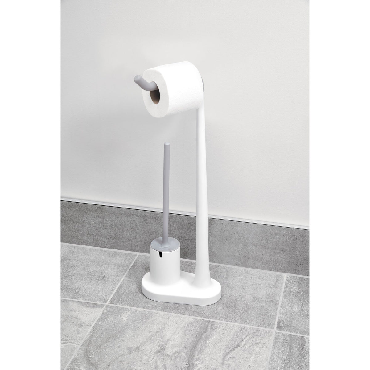 Bowl brush with toilet paper holder