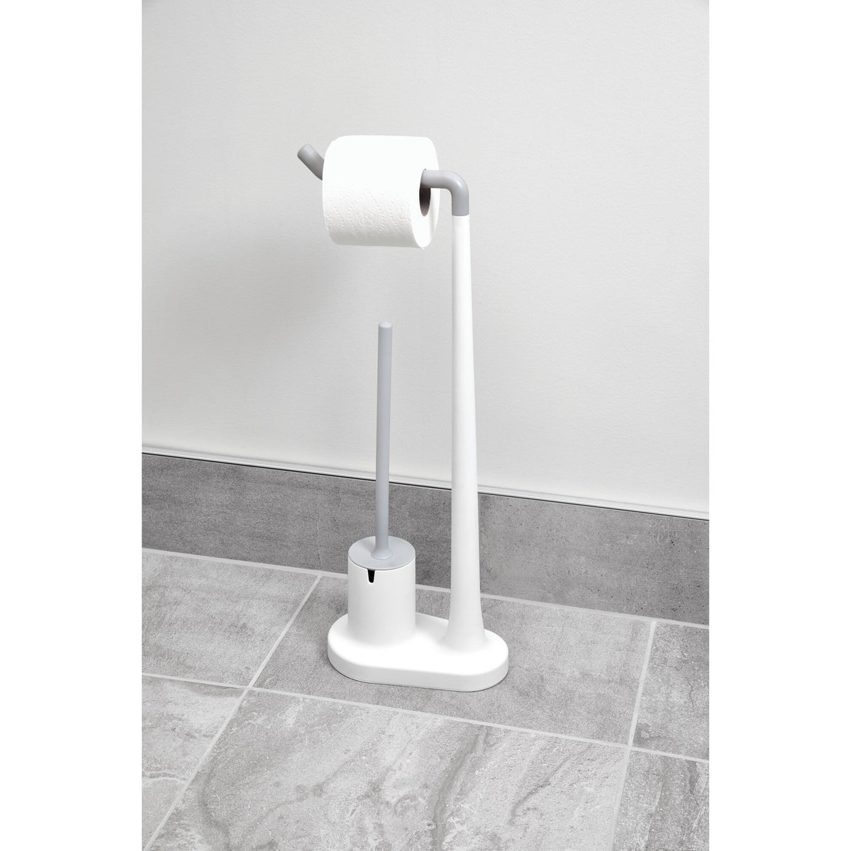 Bowl brush with toilet paper holder