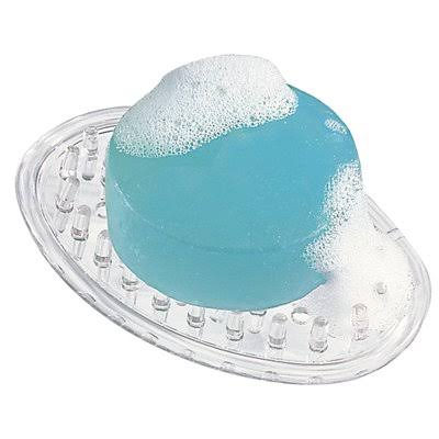 Pequeño protector de jabón transparente, juego de 2