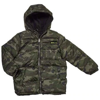 Plumífero Estampado Camuflaje Verde Oliva