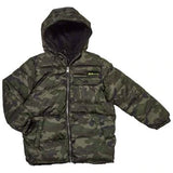 Plumífero Estampado Camuflaje Verde Oliva